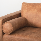 Loraine Cognac Brown Faux Leather Sofa