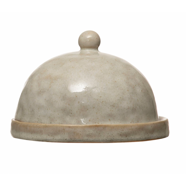 Stoneware Domed Dish with Glaze