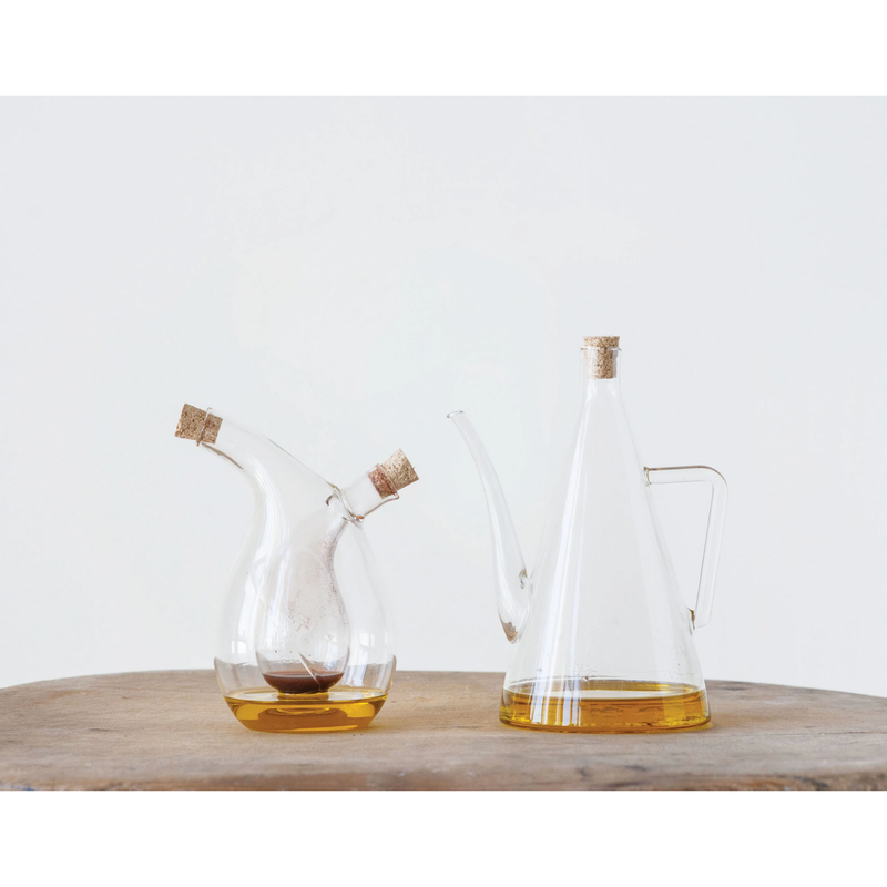 Oil and Vinegar Cruet with Cork Stoppers