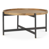 Marquisa Small Brown Wood w/ Black Metal Coffee Table