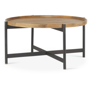 Marquisa Small Brown Wood w/ Black Metal Coffee Table