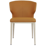 Heather Dining Chair with Natural Imprint Wood Base - Leatherette