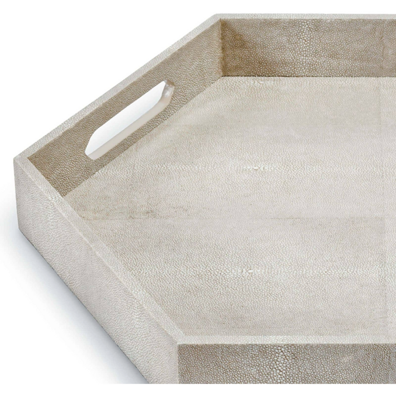 Shagreen Hex Tray - Ivory and Grey