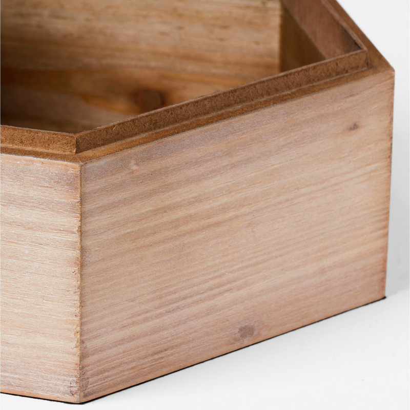 Elsa Wooden Hexagonal Boxes (Set of 2)