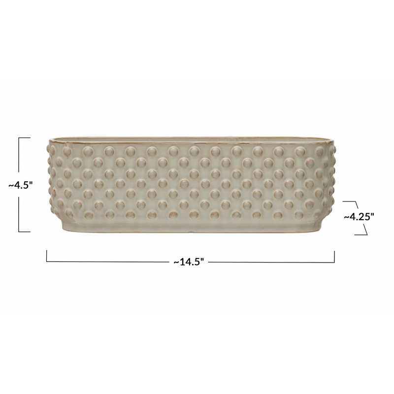 Hobnail Window Planter with 3 Sections