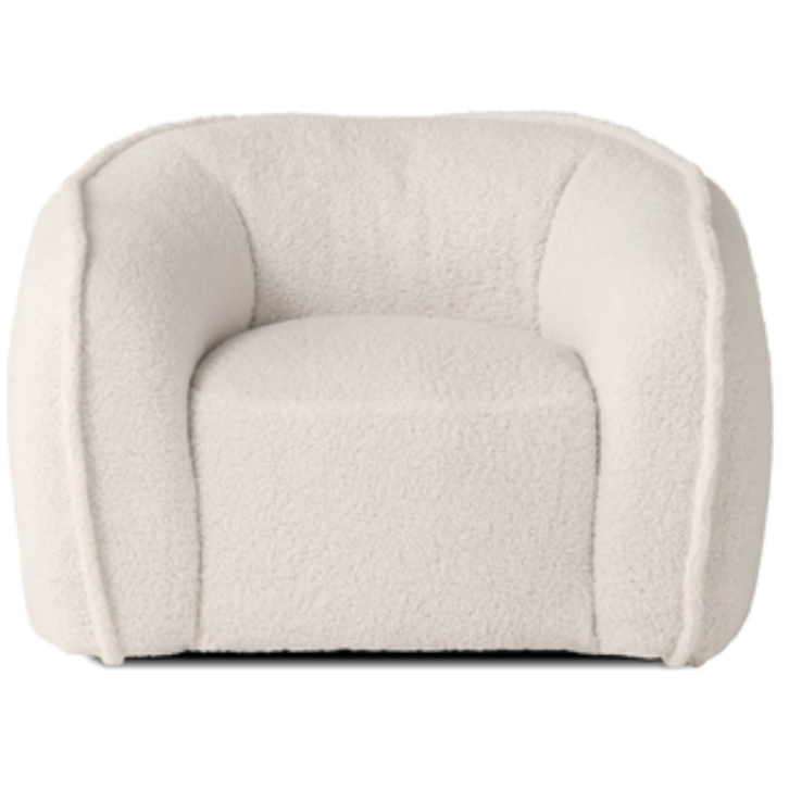 Buffy Accent Swivel Chair in Cream Boucle'