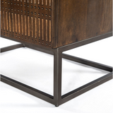 Kelby Cabinet Nightstand - Carved Vintage Brown