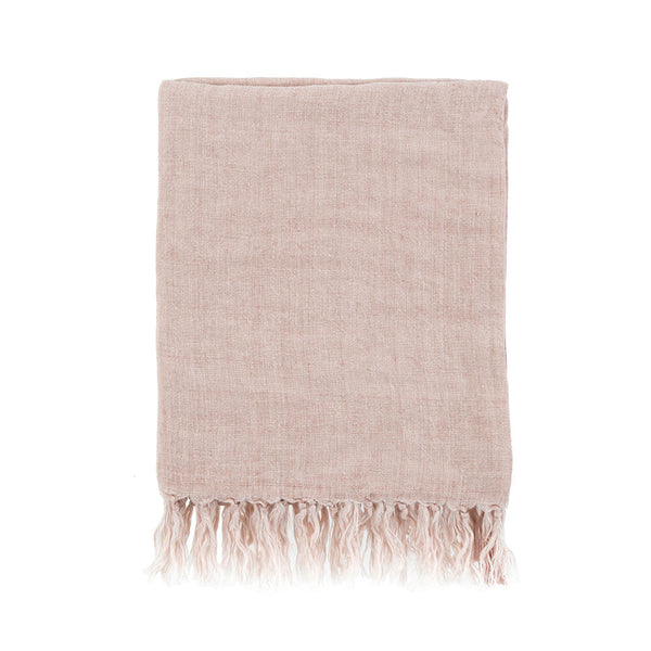 Lina Linen Throw - Dusty Rose