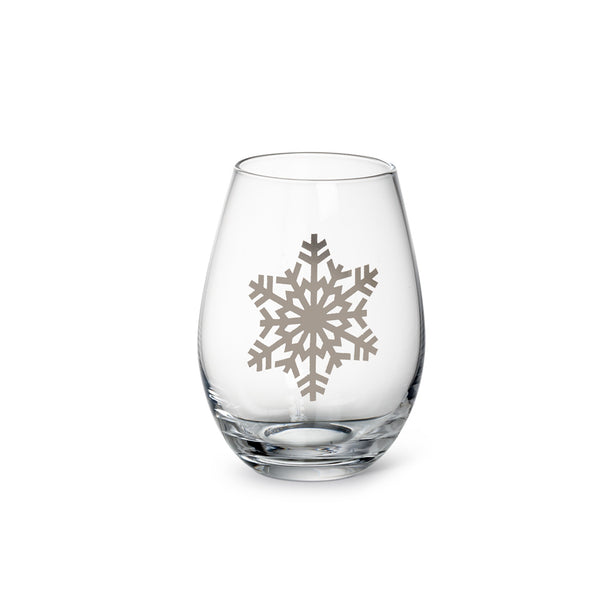 Silver Snowflake Stemless Goblet