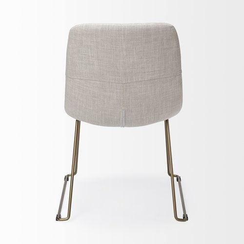 Sawyer Dining Chair - Beige Fabric and Gold Metal