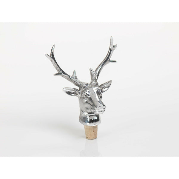 Silver Deer Head Bottle Stopper