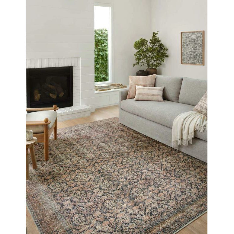 Billie Area Rug - Ink/Salmon