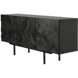 Teak Graphic Black Sideboard