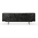 Teak Graphic Black Sideboard - 4 Doors