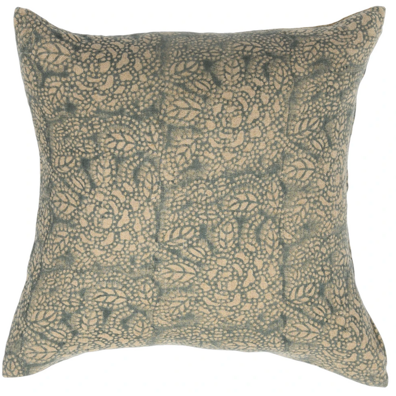 Sicilia Cushion- Teal on Natural