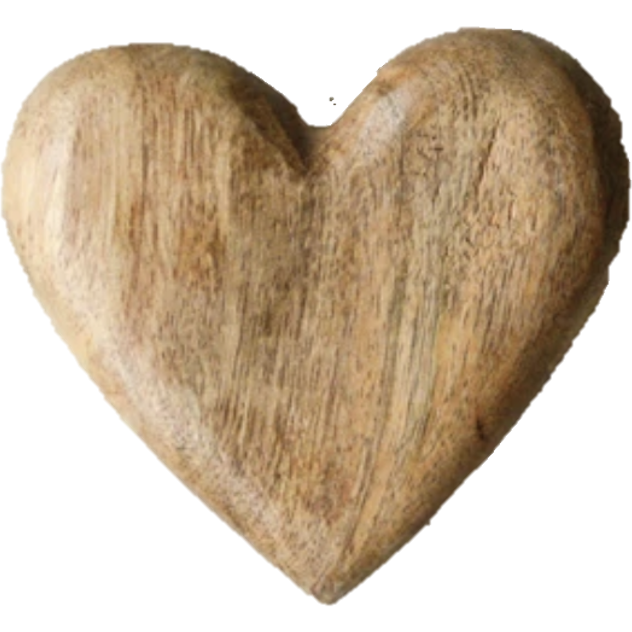 Hand-Carved Mango Wood Heart