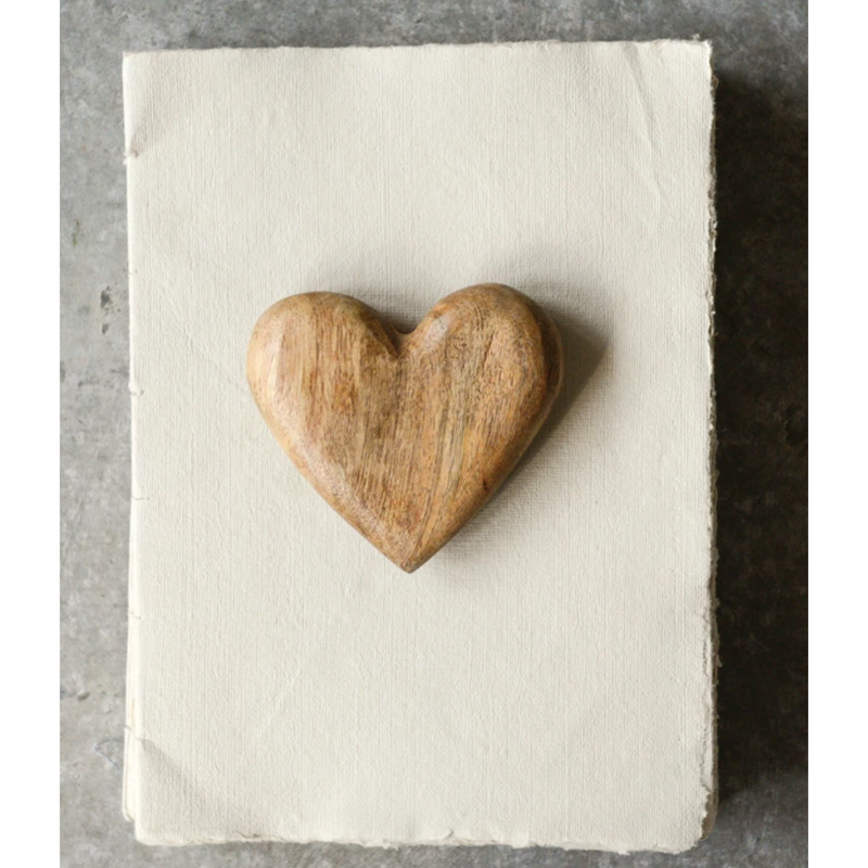 Hand-Carved Mango Wood Heart