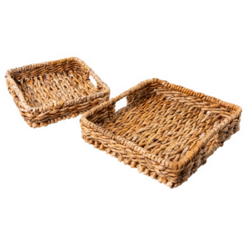 Abaca Rectangular Trays Square Set of 2