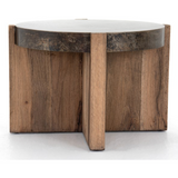 Bingham End Table with Distressed Iron Top
