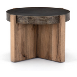Bingham End Table with Distressed Iron Top