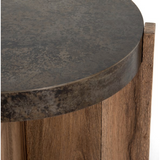 Bingham End Table with Distressed Iron Top