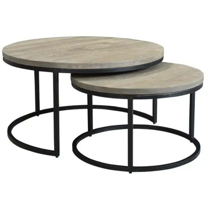 Drey Round Nested Tables, Set of Two