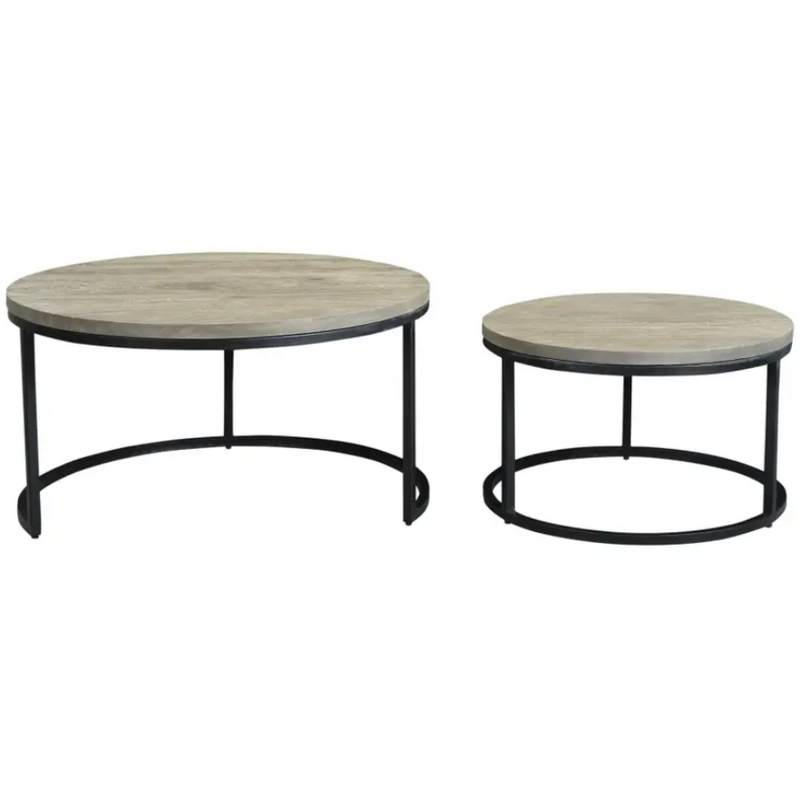 Drey Round Nested Tables, Set of Two