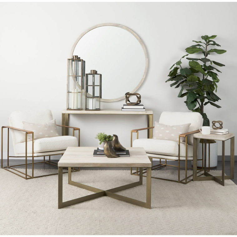 Faye Light Brown Wood Coffee Table