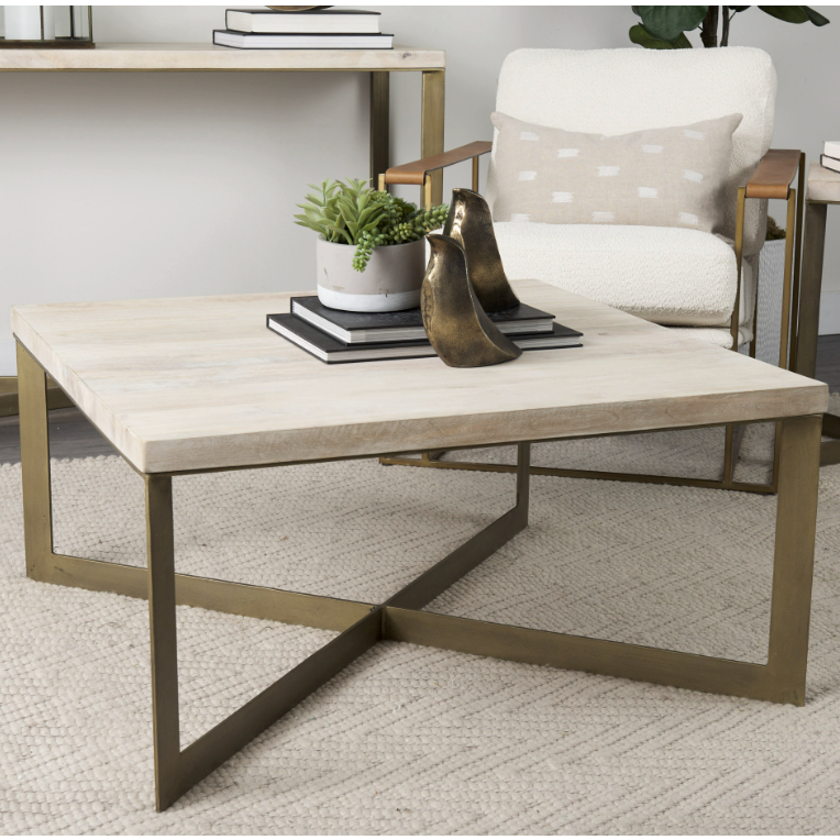 Faye Light Brown Wood Coffee Table