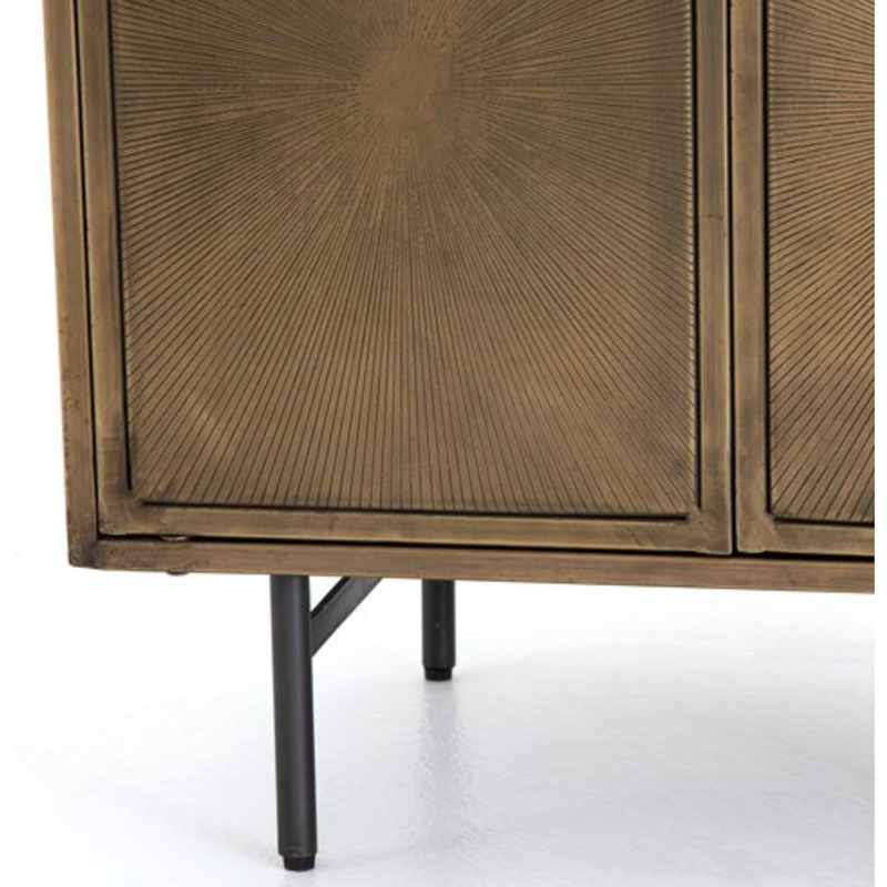 Sunburst Cabinet Nightstand - Aged Brass