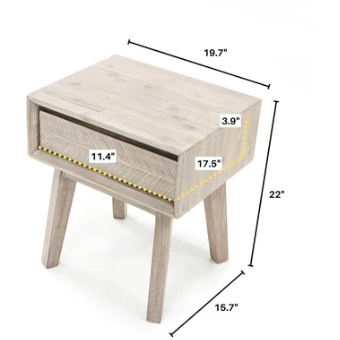 Gia 1 Drawer Nightstand