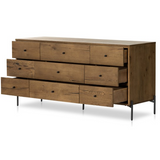 Eaton 9 Drawer Dresser - Amber Oak Resin