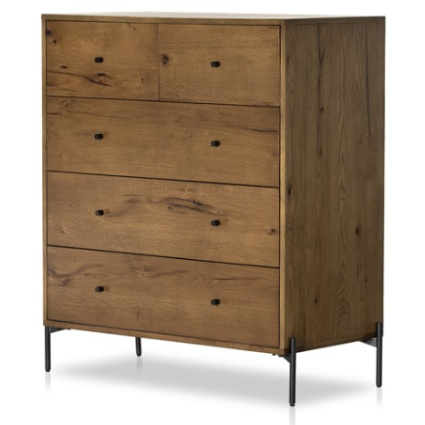 Eaton 5 Drawer Dresser - Amber Oak Resin