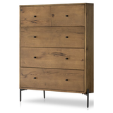 Eaton 5 Drawer Dresser - Amber Oak Resin