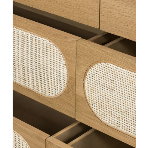 Allegra 8 Drawer Dresser - Natural Cane