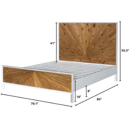 Casablanca Bed - Rustic Natural / White Lacquer