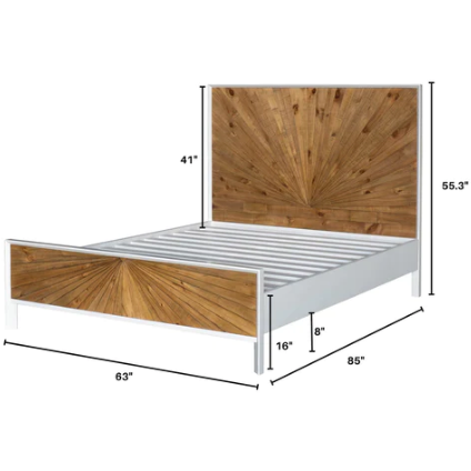 Casablanca Bed - Rustic Natural / White Lacquer