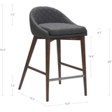 Mila Counter Stool - Dark Grey