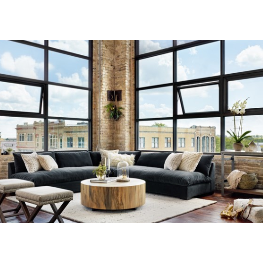 Grant 3 Pc Sectional in Henry Charcoal