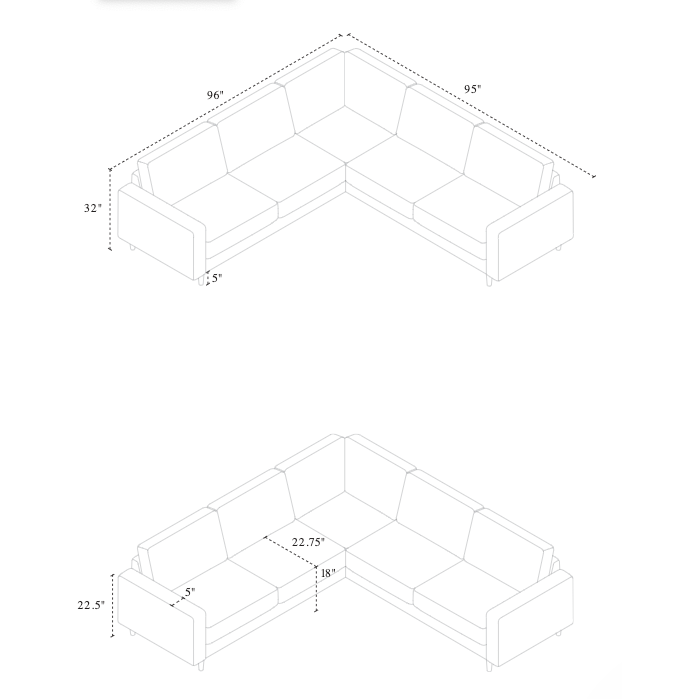 Oskar - 5 Seat Sectional