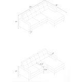 Solo 2 piece sectional sofa with left hand chaise