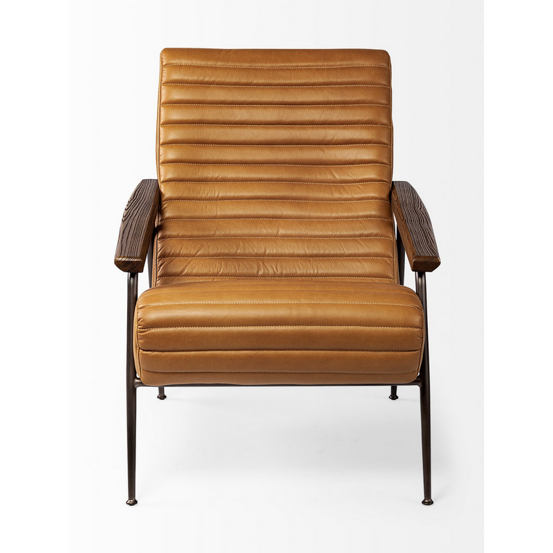 Jean Brown Leather Accent Chair