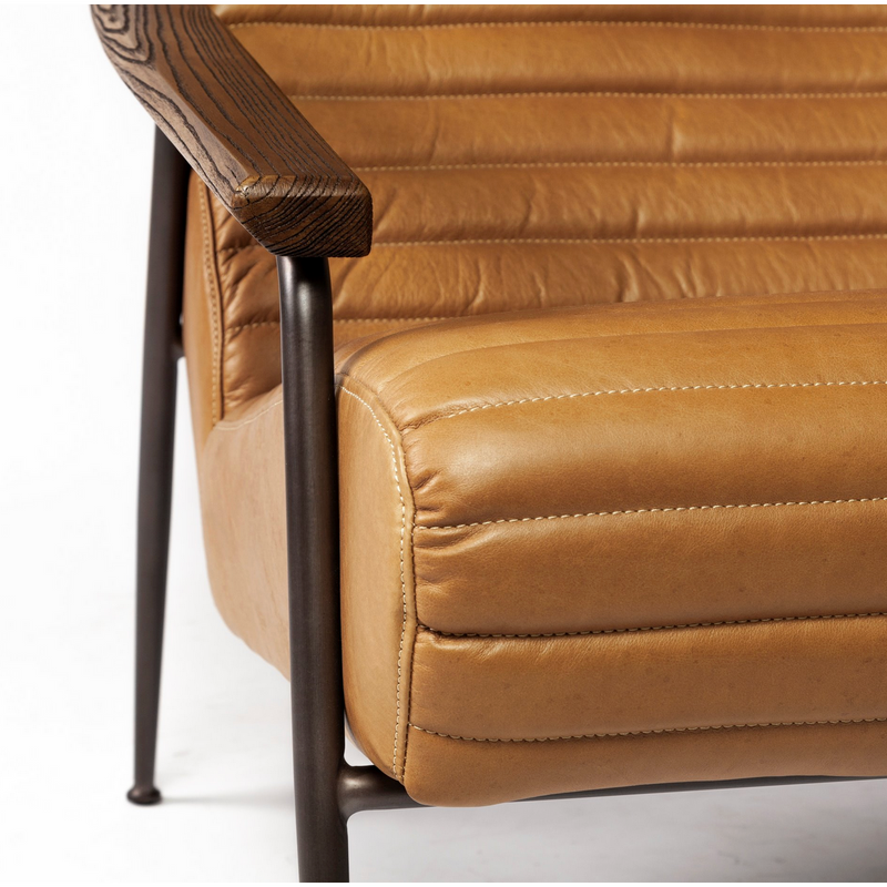 Jean Brown Leather Accent Chair