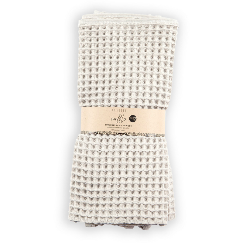 Waffle Hand Towel - Pack of 2 - Light Grey