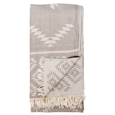 Turkish Towel - Geometric - Pebble Grey