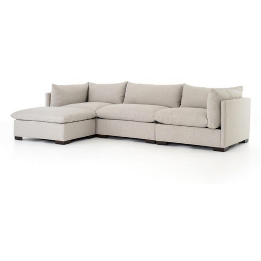 Westwood 3 Piece Sectional with Ottoman in Bennett Moon