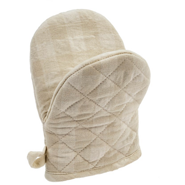 The Linen Gingham Oven Mitt