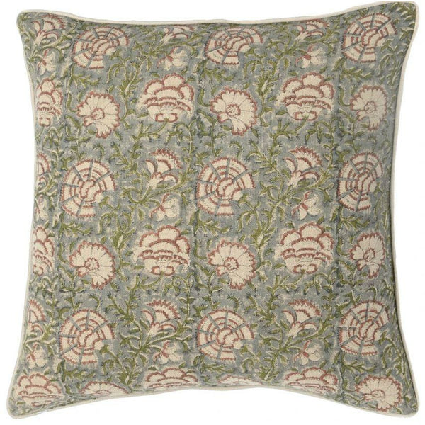 Jamila Block Print Cushion- Mave