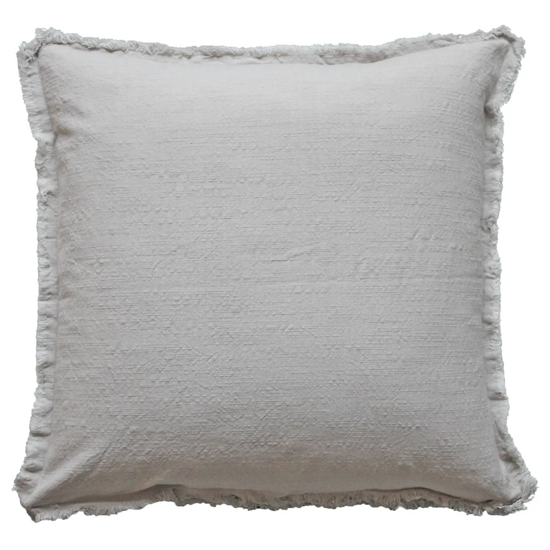 Fringe Cushion - Light Grey 26"x 26"