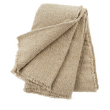 Fringed Boucle Bed Blanket - Natural